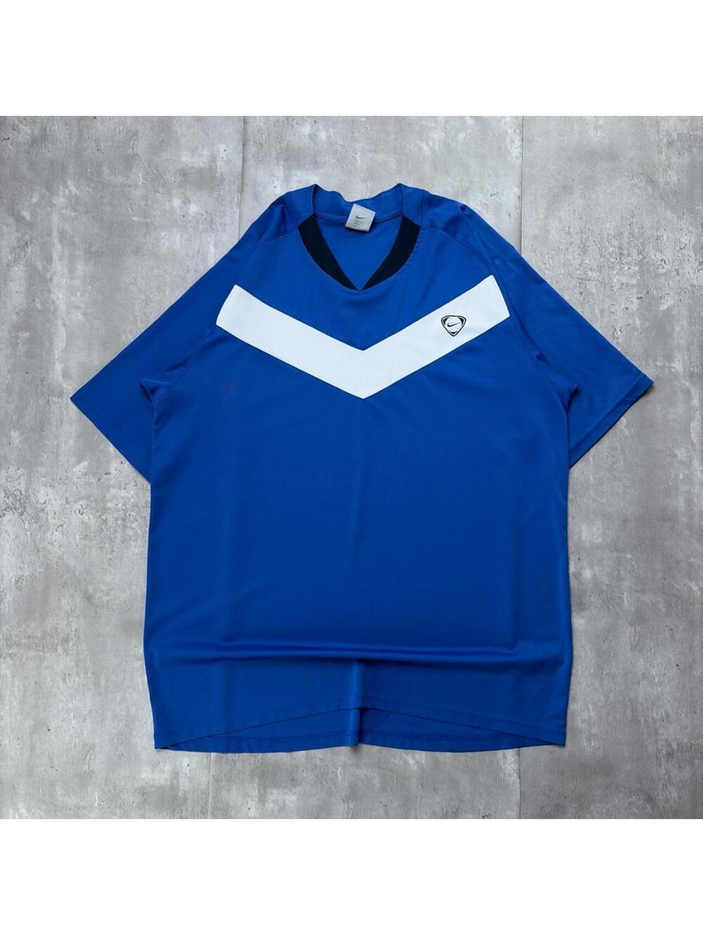 Y2K Blue Nike Swoosh Grunge Skater Dri-Fit T-Shirt